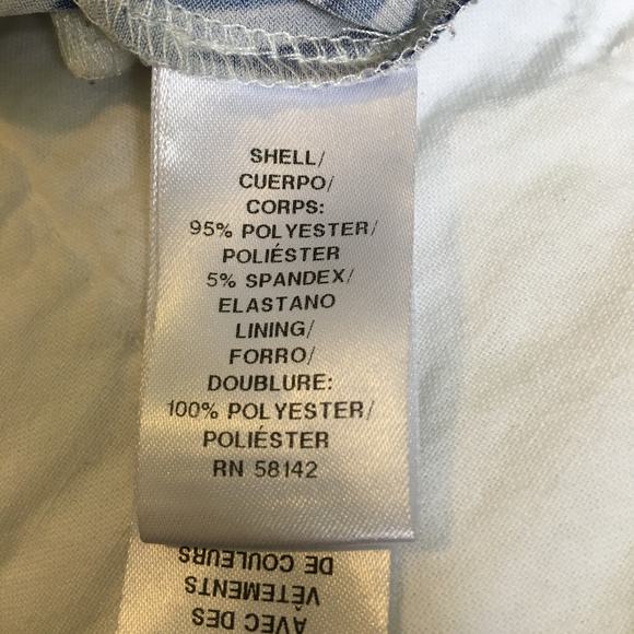 Maggie London navy and white short sleeve easy care dress size 8 geometric print - Picture 10 of 11